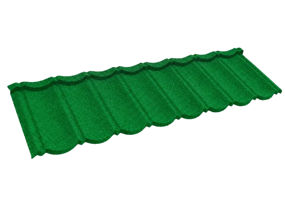 Panou de țiglă metalică Classic cu rocă vulcanică verde